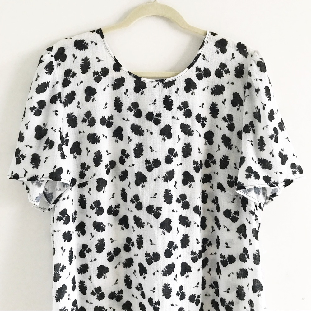 ๐4/$20 NWOT Spense Black White Floral Gingham Top 1X - Picture 4 of 11